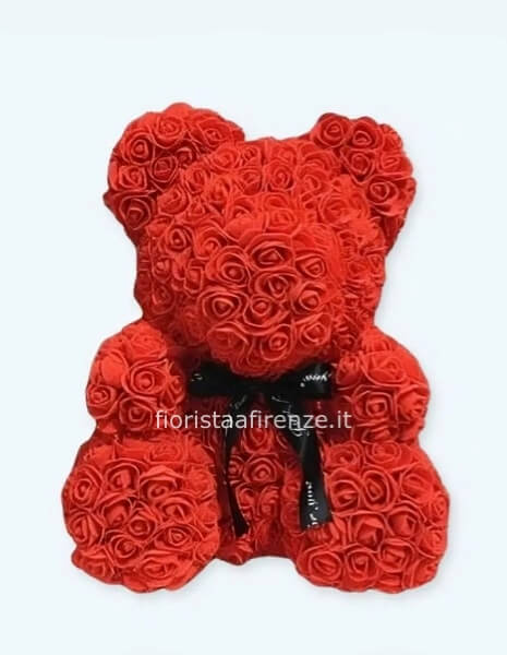 Teddy bear di rose (rosso), H 40 cm