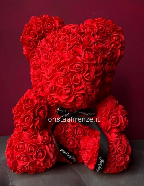 Teddy Bear di rose (rosso) H25 cm