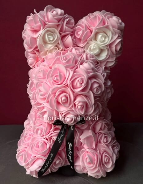 Rabbit di rose foam (rosa chiaro) h 25 cm