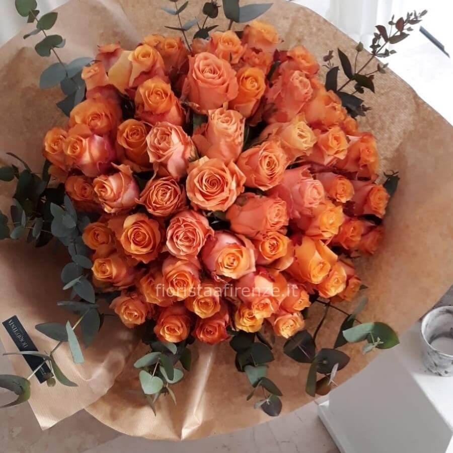 Bouquet di rose arancio